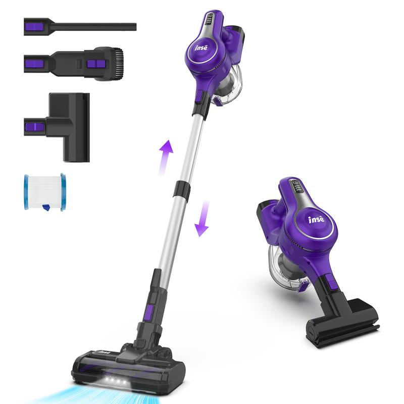 Powerful INSE Cordless Vacuum Cleaner - 30Kpa Suction, 300W Motor, 8-in-1 Versatility for Pet Hair and Home Cleaning