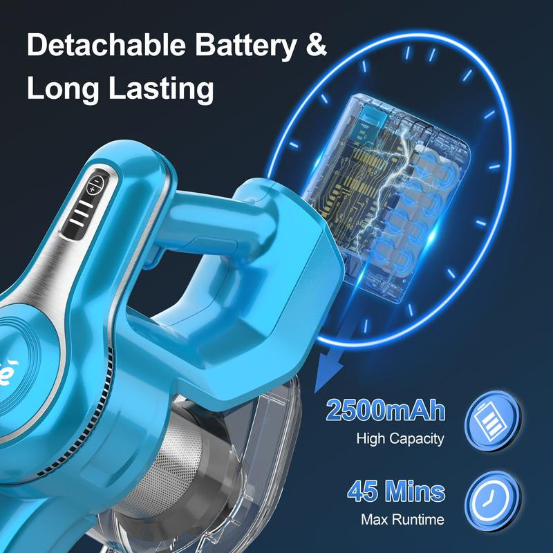 Powerful INSE Cordless Vacuum Cleaner - 30Kpa Suction, 300W Motor, 8-in-1 Versatility for Pet Hair and Home Cleaning